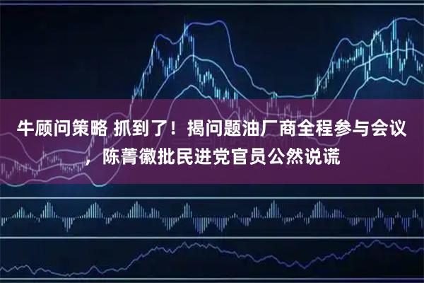 牛顾问策略 抓到了！揭问题油厂商全程参与会议，陈菁徽批民进党官员公然说谎